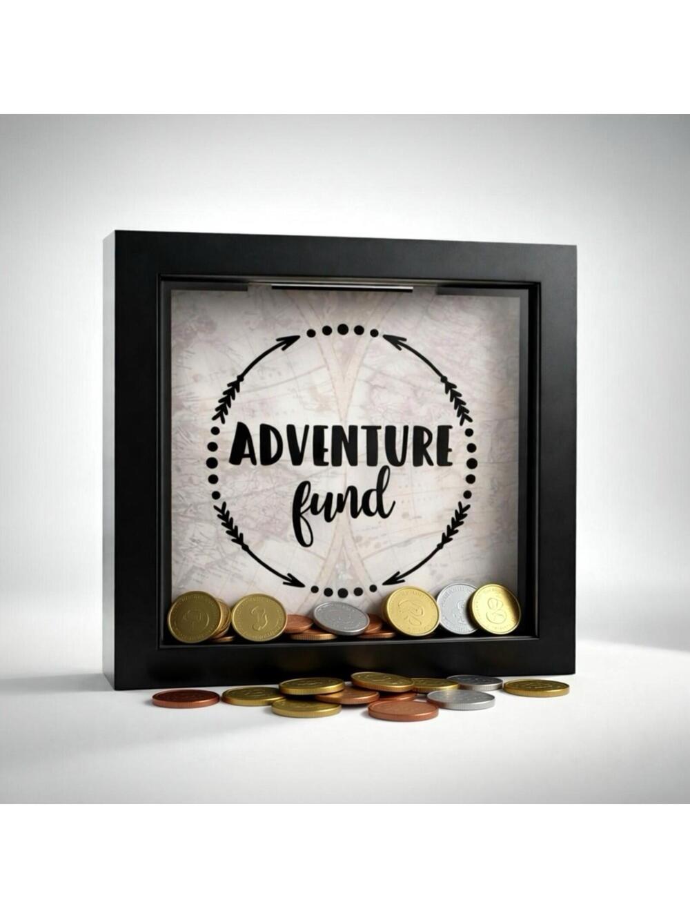 Adventure Fund Shadow Box Coin Bank - Black Frame